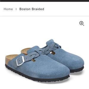 Birkenstock Boston Braided Mules - Slate Blue